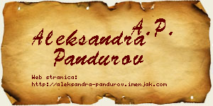 Aleksandra Pandurov vizit kartica
